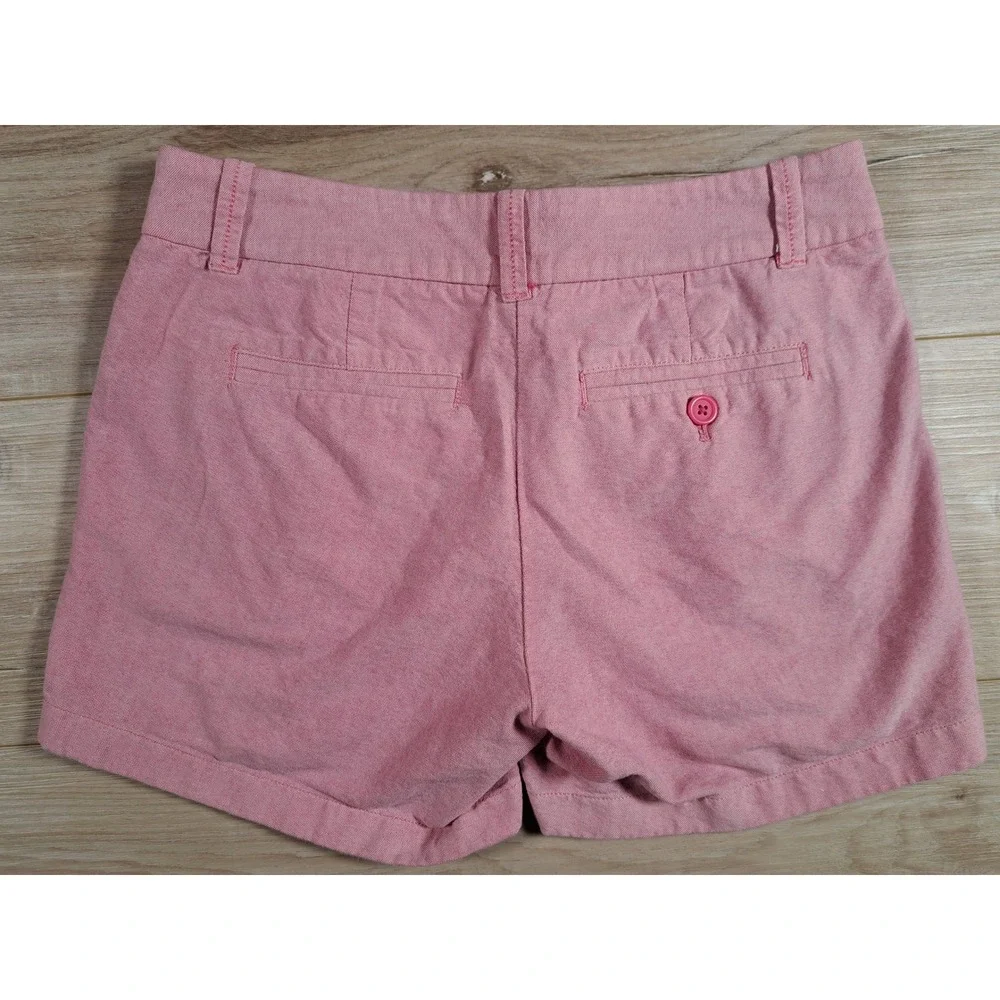 J.Crew Pink Oxford Cotton City Fit Shorts Womens Size 0 Style 77948 Preppy